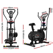 Danoz Fitness - Everfit Exercise Bike 6 in 1 Elliptical Cross Trainer Home Gym Indoor Cardio - Incl. Delivery - danozdirect