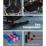 Danoz Fitness - Everfit Exercise Bike 6 in 1 Elliptical Cross Trainer Home Gym Indoor Cardio - Incl. Delivery - danozdirect