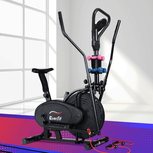 Danoz Fitness - Everfit Exercise Bike 6 in 1 Elliptical Cross Trainer Home Gym Indoor Cardio - Incl. Delivery - danozdirect