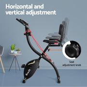 Danoz Fitness - Everfit Folding Exercise Bike Magnetic X - Bike Indoor Cycling Resistance Rope - danozdirect