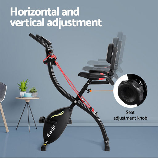 Danoz Fitness - Everfit Folding Exercise Bike Magnetic X - Bike Indoor Cycling Resistance Rope - danozdirect
