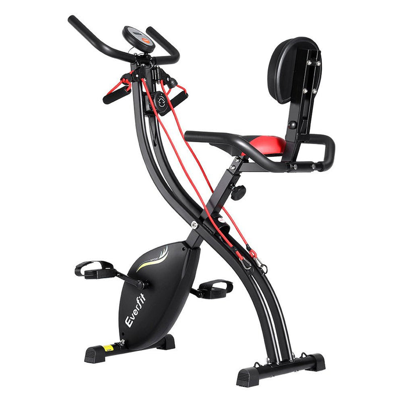 Danoz Fitness - Everfit Folding Exercise Bike Magnetic X - Bike Indoor Cycling Resistance Rope - danozdirect
