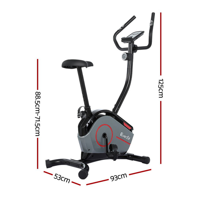 Danoz Fitness - Everfit Magnetic Exercise Bike 8 Levels Upright Bike Fitness Home Gym Cardio - Incl Delivery - danozdirect