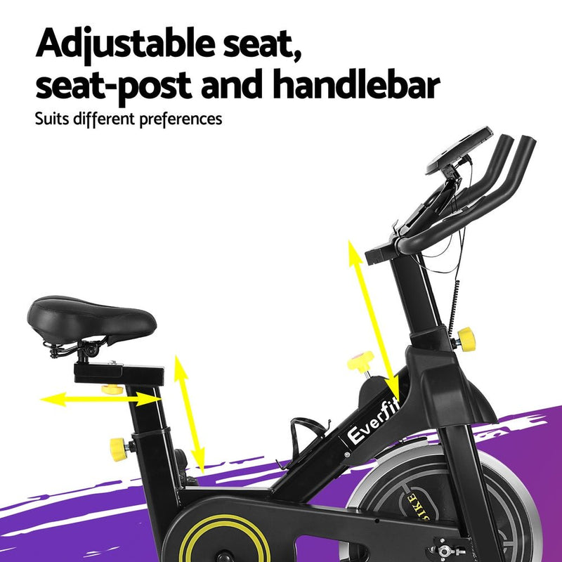 Danoz Fitness - Everfit Spin Bike Exercise Bike Cardio Gym Bluetooth APP Connectable - danozdirect