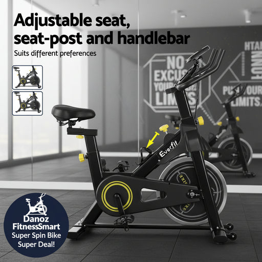 Danoz Fitness - Everfit Spin Bike Exercise Bike Cardio Gym Bluetooth APP Connectable - danozdirect