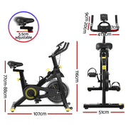 Danoz Fitness - Everfit Spin Bike Exercise Bike Cardio Gym Bluetooth APP Connectable - danozdirect