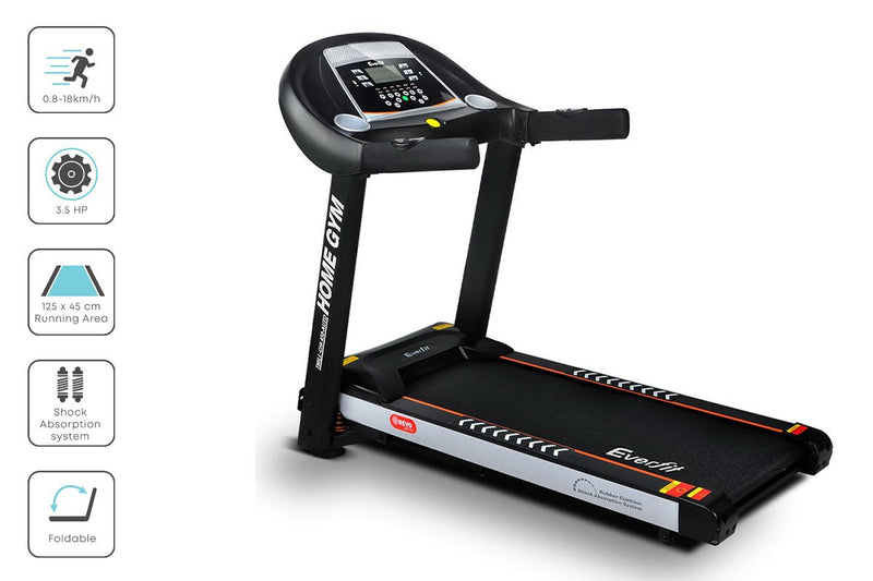 Danoz Fitness - Everfit Treadmill Electric Auto Incline Home Gym Fitness Exercise Machine 450mm - Free Postage - danozdirect