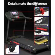Danoz Fitness - Everfit Treadmill Electric Auto Incline Home Gym Fitness Exercise Machine 520mm - Free Postrage - danozdirect