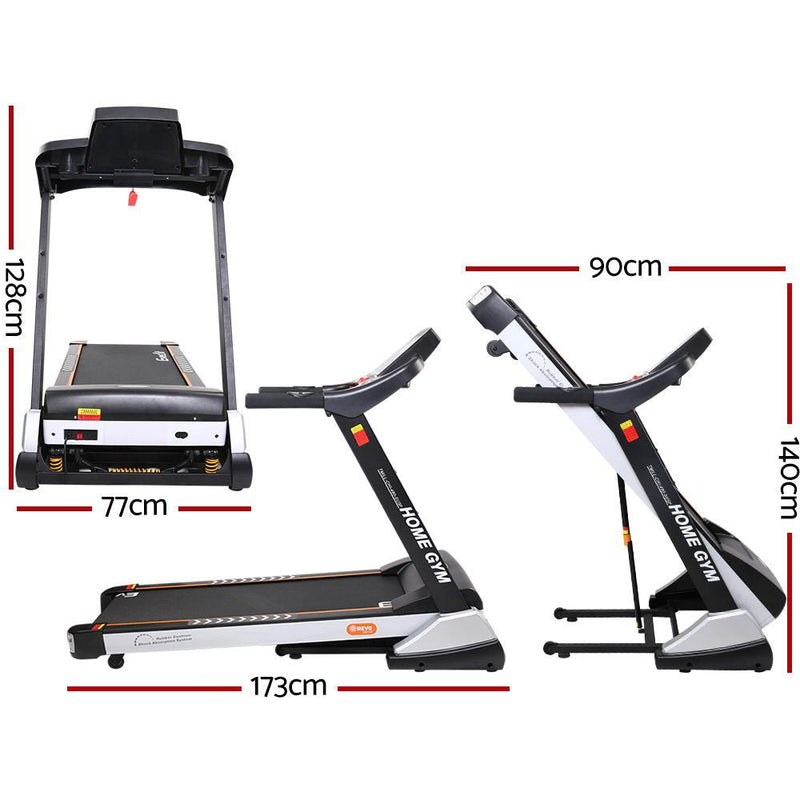Danoz Fitness - Everfit Treadmill Electric Auto Incline Spring Home Gym Fitness Exercise 480mm - Incl. Delivery - danozdirect