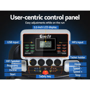 Danoz Fitness - Everfit Treadmill Electric Auto Level Incline Home Gym Fitness Exercise 450mm - Free Delivery - danozdirect