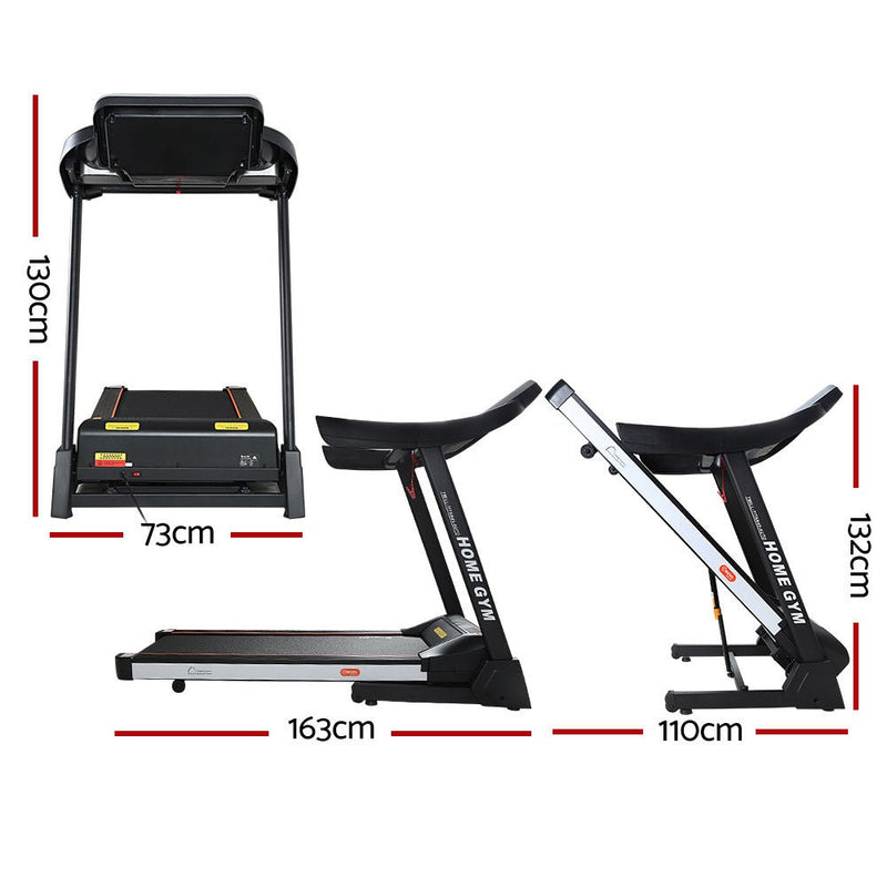 Danoz Fitness - Everfit Treadmill Electric Auto Level Incline Home Gym Fitness Exercise 450mm - Free Delivery - danozdirect