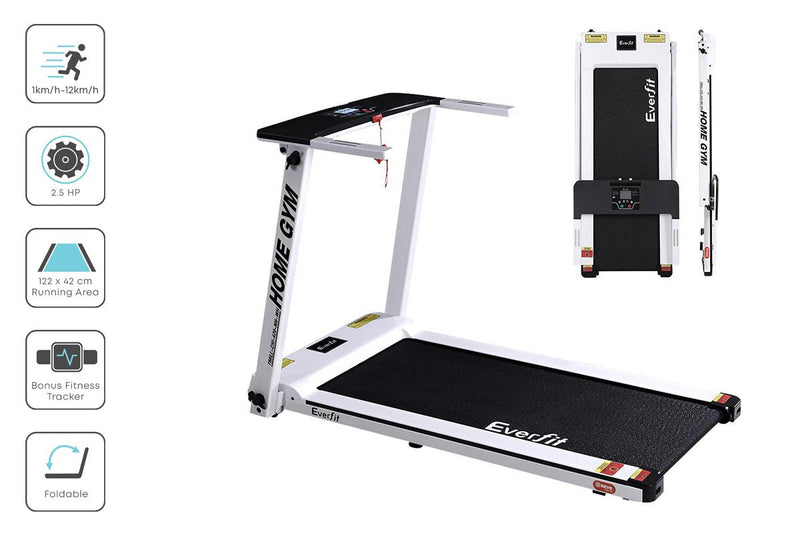 Danoz Fitness - Everfit Treadmill Electric Home Gym Fitness Exercise Fully Foldable 420mm White - Incl Delivery - danozdirect