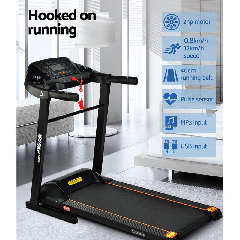 Danoz Fitness - Everfit Treadmill Electric Home Gym Fitness Exercise Machine Foldable 400mm - Incl. Postage - danozdirect