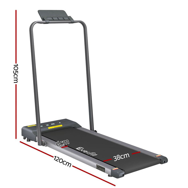 Danoz Fitness - Everfit Treadmill Electric Walking Pad Under Desk Home Gym Fitness 380mm Grey - danozdirect