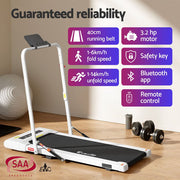 Danoz Fitness - Everfit Treadmill Electric Walking Pad Under Desk Home Gym Fitness 400mm White - danozdirect
