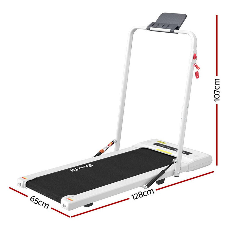Danoz Fitness - Everfit Treadmill Electric Walking Pad Under Desk Home Gym Fitness 400mm White - danozdirect