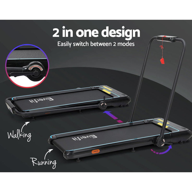 Danoz Fitness - Everfit Treadmill Electric Walking Pad Under Desk Home Gym Fitness 420mm Remote - danozdirect