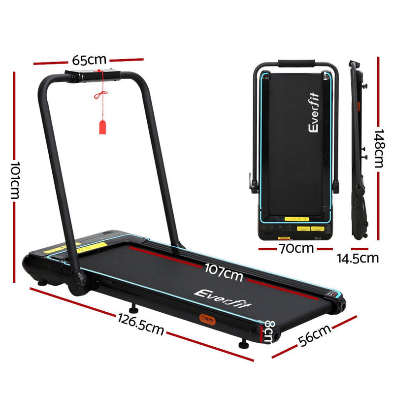 Danoz Fitness - Everfit Treadmill Electric Walking Pad Under Desk Home Gym Fitness 420mm Remote - danozdirect