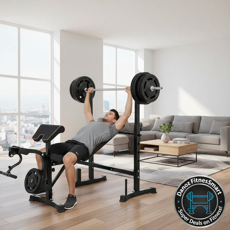 Danoz Fitness - Everfit Weight Bench 10 in 1 Bench Press Home Gym Station 330kg Capacity - danozdirect