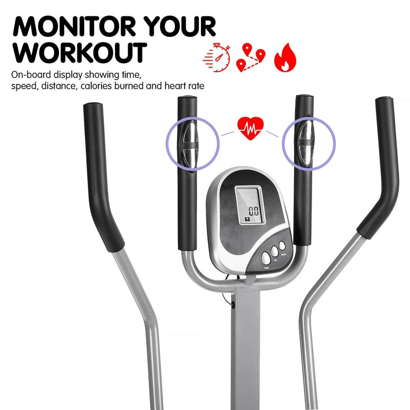 Danoz Fitness - Powertrain 3 - in - 1 Elliptical Cross Trainer Exercise Bike with Resistance Bands - danozdirect