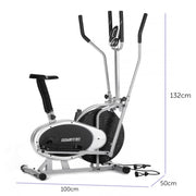 Danoz Fitness - Powertrain 3 - in - 1 Elliptical Cross Trainer Exercise Bike with Resistance Bands - danozdirect