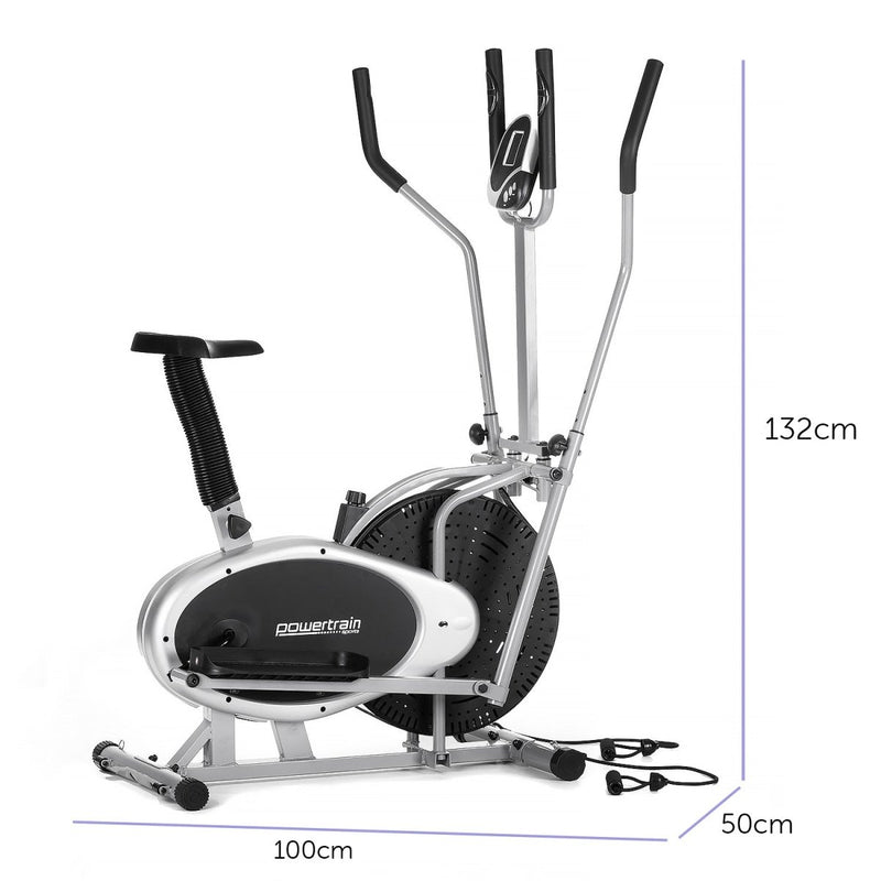 Danoz Fitness - Powertrain 3 - in - 1 Elliptical Cross Trainer Exercise Bike with Resistance Bands - danozdirect