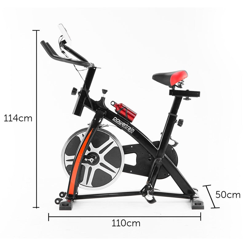 Danoz Fitness - Powertrain Home Gym Flywheel Exercise Spin Bike - Black - Including Delivery - danozdirect
