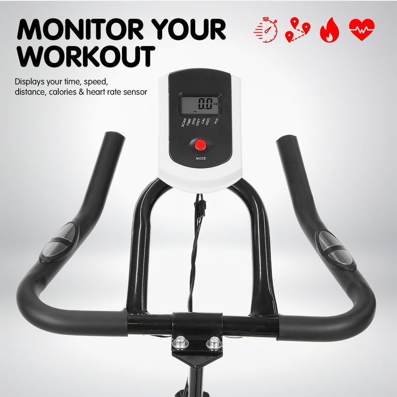 Danoz Fitness - Powertrain Home Gym Flywheel Exercise Spin Bike - Black - Including Delivery - danozdirect