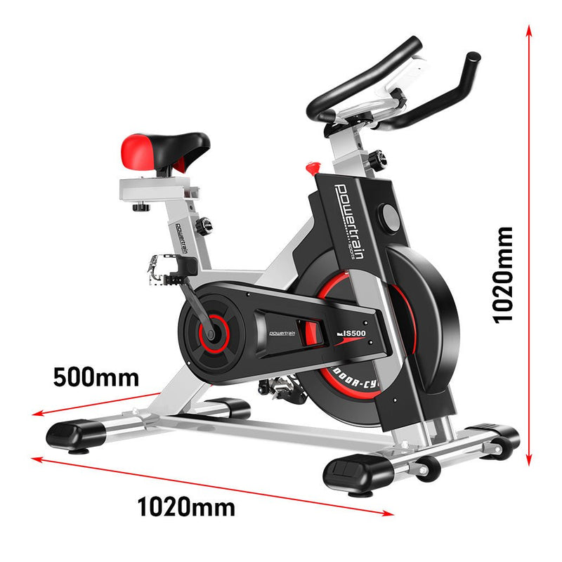 Danoz Fitness - Powertrain IS - 500 Heavy - Duty Exercise Spin Bike Electroplated - Silver - Inc. Delivery - danozdirect