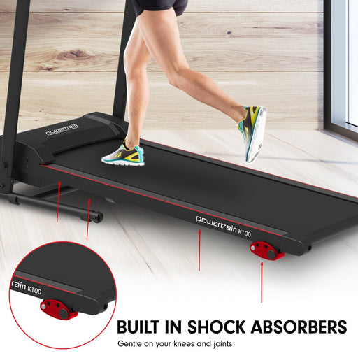 Danoz Fitness - Powertrain K100 Electric Treadmill Foldable Home Gym Cardio - Incl Delivery - danozdirect