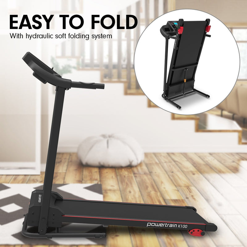 Danoz Fitness - Powertrain K100 Electric Treadmill Foldable Home Gym Cardio - Incl Delivery - danozdirect