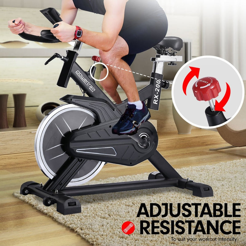 Danoz Fitness - Powertrain RX - 200 Exercise Spin Bike Cardio Cycling - Black - Incl. Delivery - danozdirect