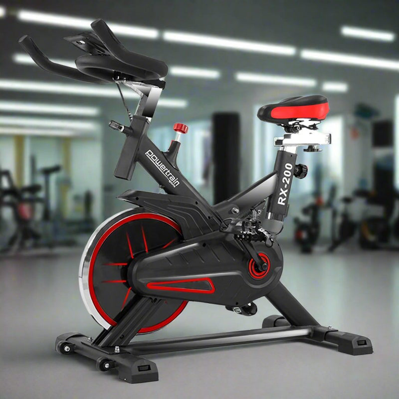Danoz Fitness - Powertrain RX - 200 Exercise Spin Bike Cardio Cycling - Red - Incl Delivery - danozdirect