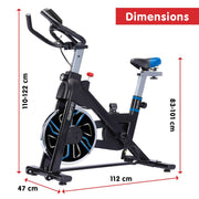 Danoz Fitness - PowerTrain RX - 600 Exercise Spin Bike Cardio Cycle - Blue - Incl Delivery - danozdirect