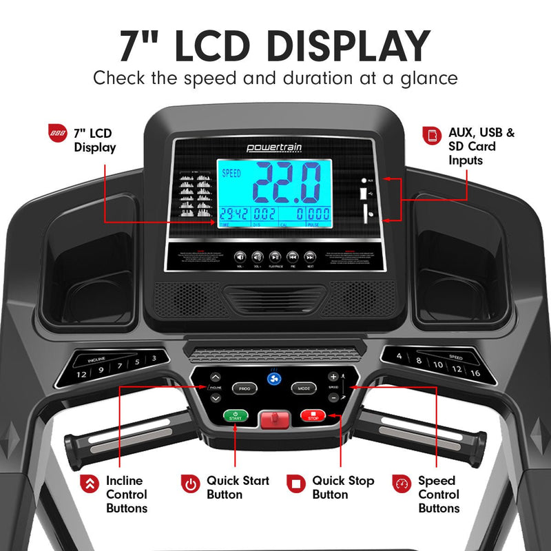 Danoz Fitness - Professional Powertrain K2000 Treadmill w/ Fan & Auto Incline Speed 22km/h - Incl. Delivery - danozdirect