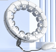 Danoz Fitness - White 24 Sections Adjustable Smart Hula Hoop with Weighted Ball - Never - Fall Fitness Ring with Massage Nodes for Core Training - danozdirect