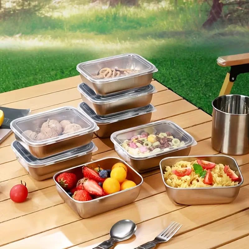 Danoz FoodSavers 12PC Stainless Steel Food Storage Containers with Lids Leakproof, Lunch Boxes, Kimchi Containers for food storage Nestable - danozdirect