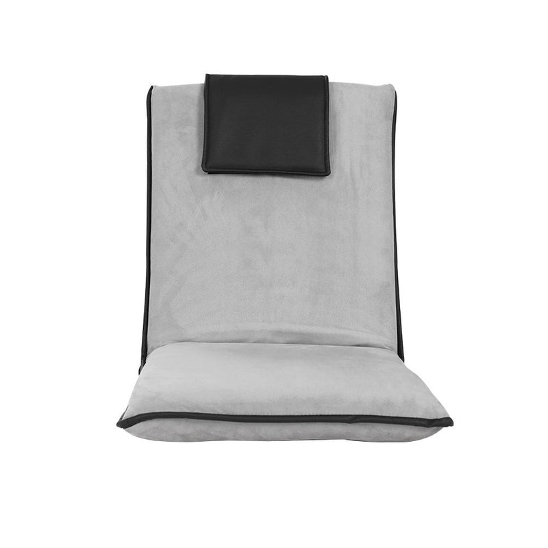 Danoz Furniture - Artiss 2X Floor Lounge Sofa Bed Floor Cushion Velvet Grey - danozdirect
