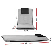 Danoz Furniture - Artiss 2X Floor Lounge Sofa Bed Floor Cushion Velvet Grey - danozdirect