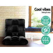 Danoz Furniture - Artiss 2X Lounge Sofa Bed Flannel Fabric Black - danozdirect