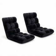 Danoz Furniture - Artiss 2X Lounge Sofa Bed Flannel Fabric Black - danozdirect
