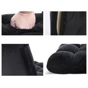 Danoz Furniture - Artiss 2X Lounge Sofa Bed Flannel Fabric Black - danozdirect