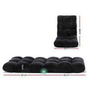 Danoz Furniture - Artiss 2X Lounge Sofa Bed Flannel Fabric Black - danozdirect