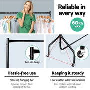 Danoz Furniture 🪑Artiss Clothes Rack Coat Stand 6FT Rail Wheels - Incl Postage - danozdirect