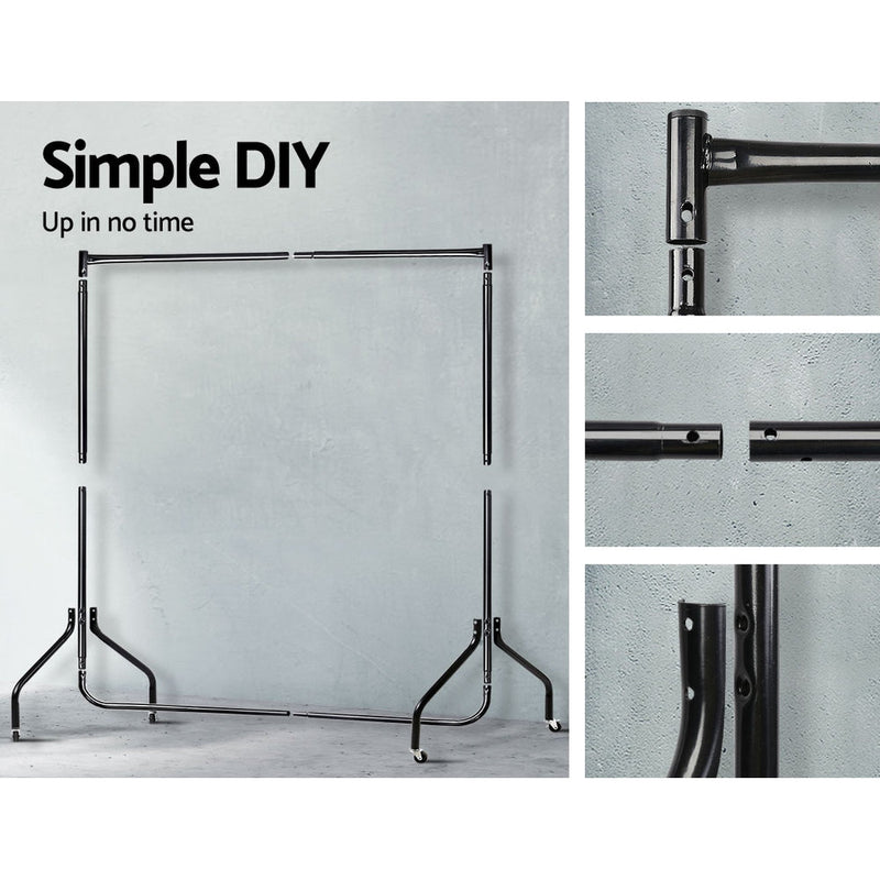 Danoz Furniture 🪑Artiss Clothes Rack Coat Stand 6FT Rail Wheels - Incl Postage - danozdirect