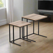 Danoz Furniture - Artiss Nesting Coffee Table Set of 2 Walnut Brok - danozdirect