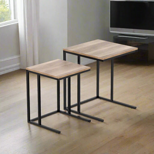 Danoz Furniture - Artiss Nesting Coffee Table Set of 2 Walnut Brok - danozdirect