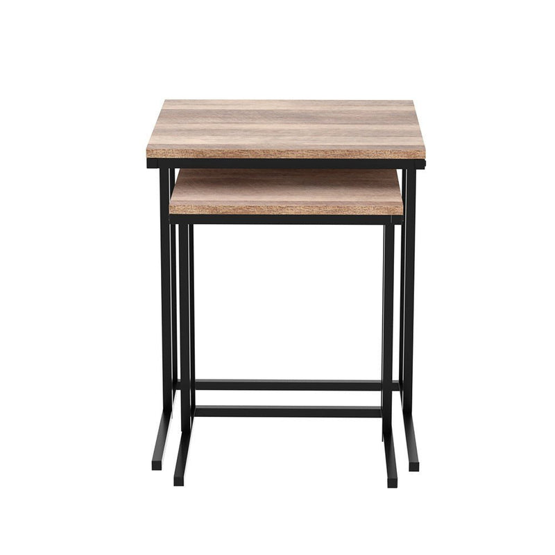 Danoz Furniture - Artiss Nesting Coffee Table Set of 2 Walnut Brok - danozdirect