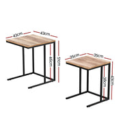 Danoz Furniture - Artiss Nesting Coffee Table Set of 2 Walnut Brok - danozdirect