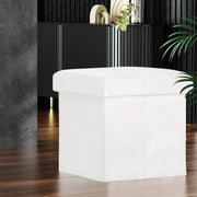 Danoz Furniture - Artiss Ottoman Storage Foot Stool Square Teddy Fabric Pink - danozdirect